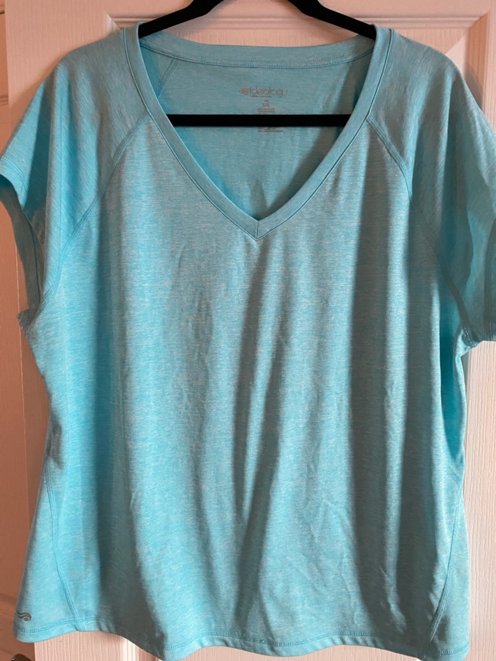 Ideology Women's Aqua V-Neck Short Sleeve Tee